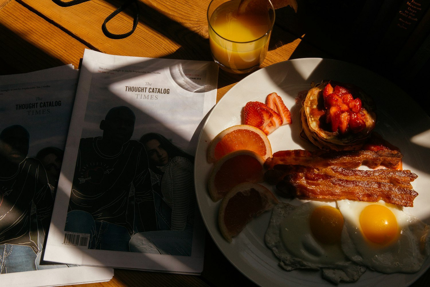 A breakfast plate of eggs and bacon, like those served at Legion post breakfast fundraisers