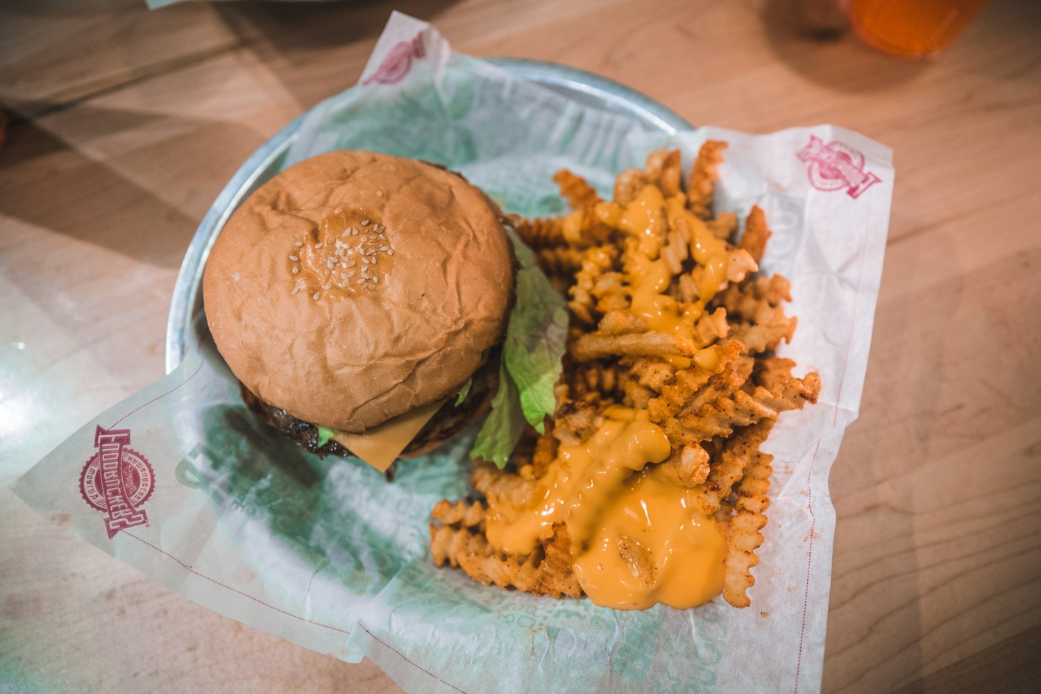 A burger and fries, typical of the kind of meal served from a Legion canteen menu