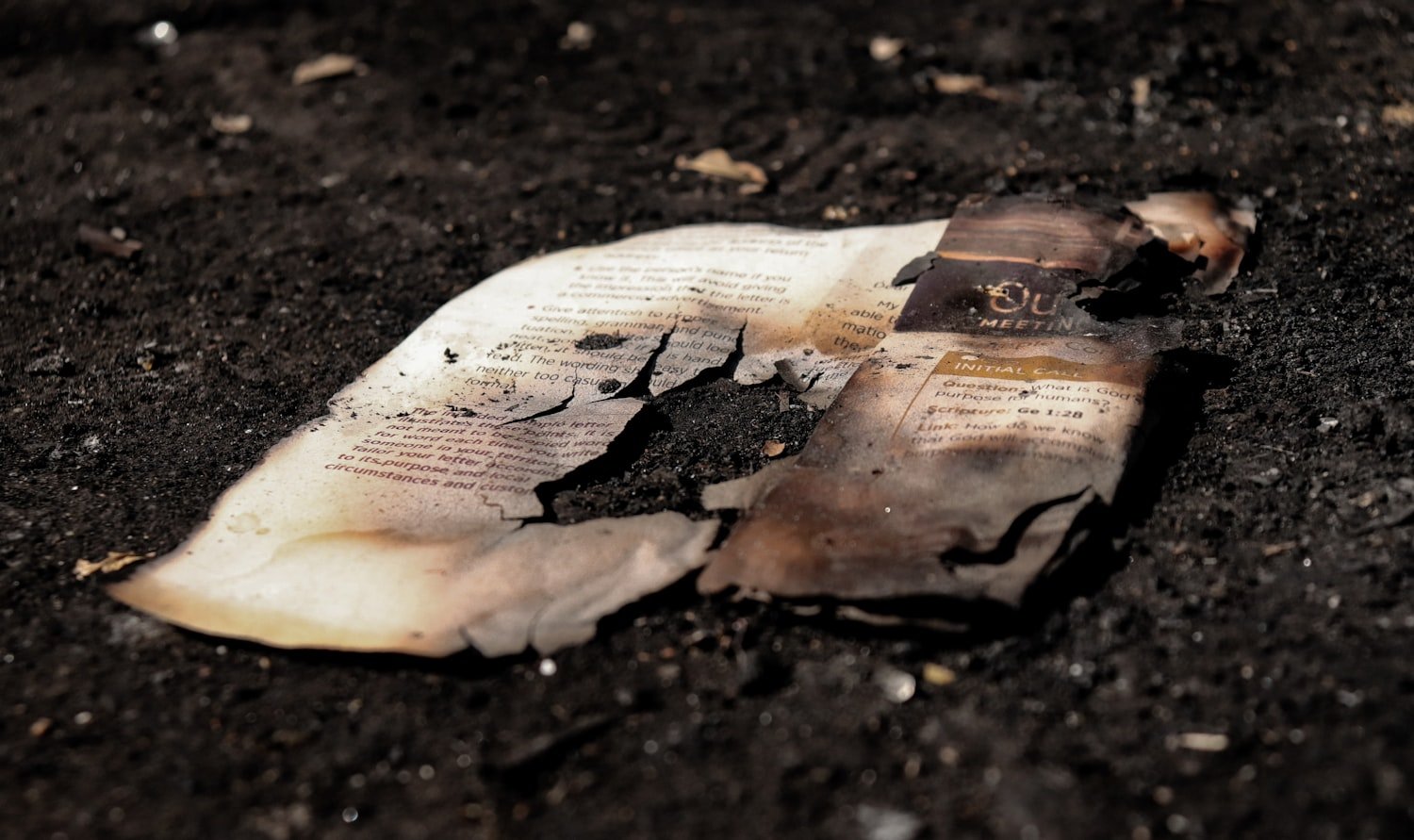 A damaged sheet of paper, representing records lost in the 1973 National Personnel Records Center fire