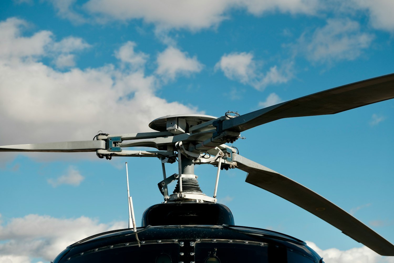 A close-up of a helicopter rotor, a source of the noise exposure behind many hearing claims