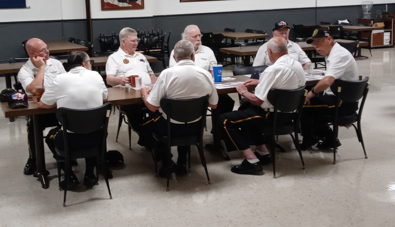 Post 51 Honor Guard members enjoying lunch at the post