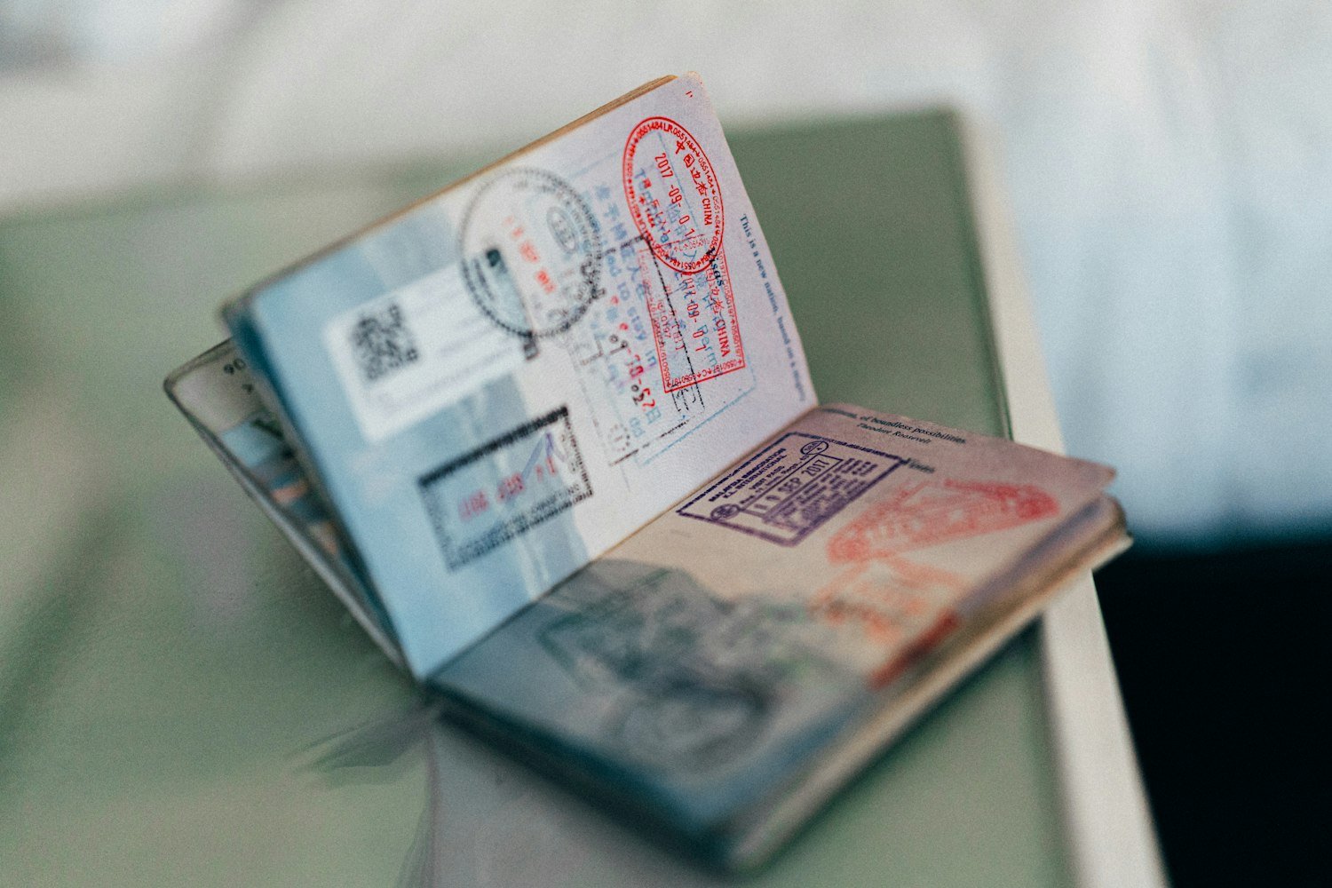 Identity documents laid out for verification