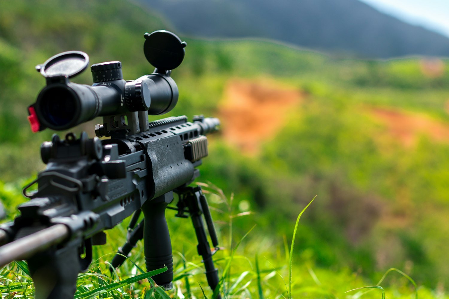 A precision rifle on a range, representing the American Legion Junior Shooting Sports program