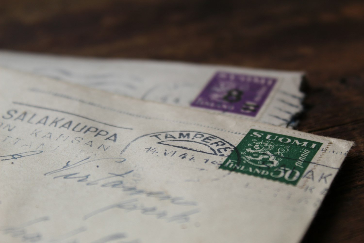 Old letters and envelopes, the kind of wartime correspondence families keep