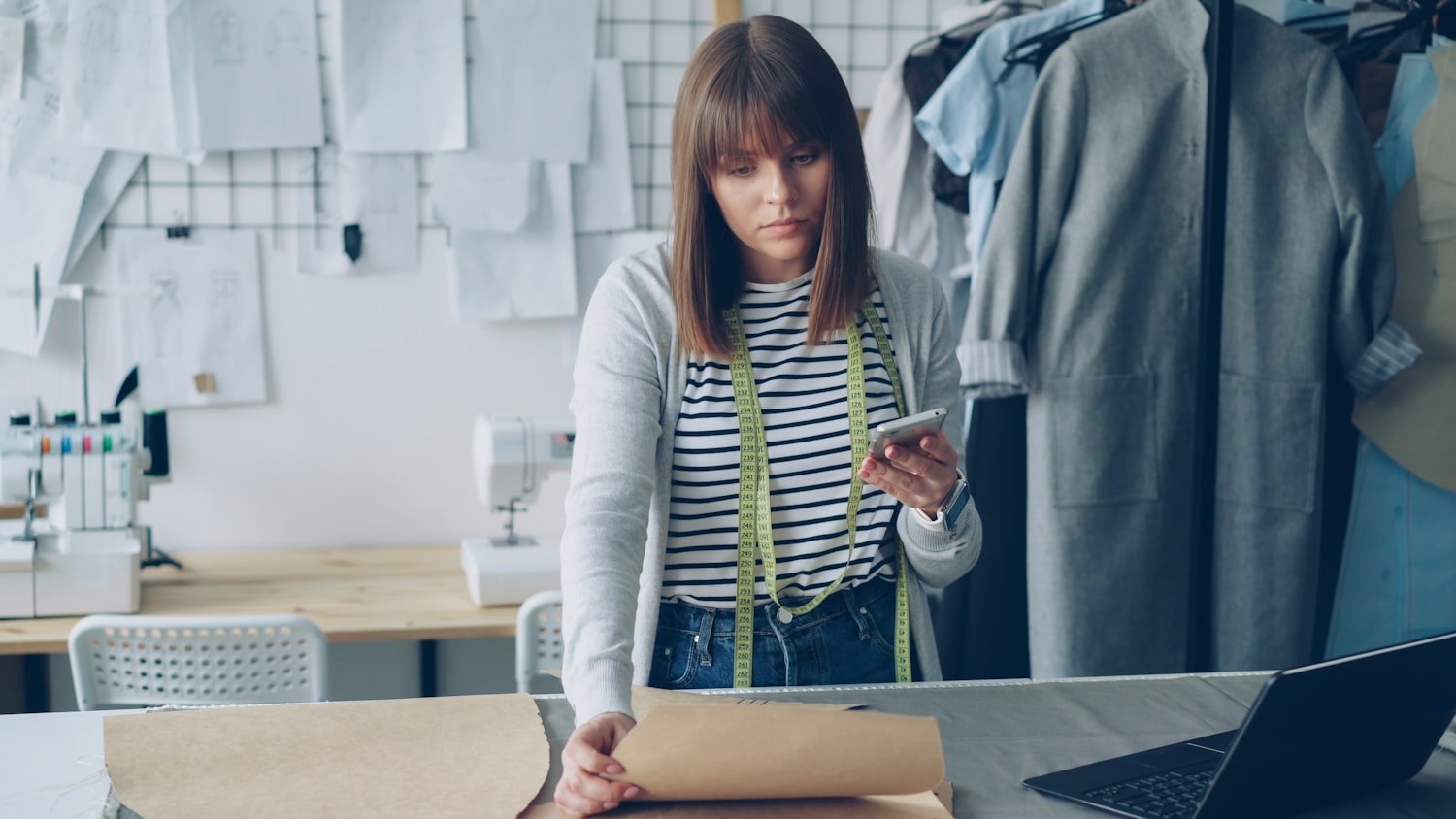 A business owner working in her own small workshop