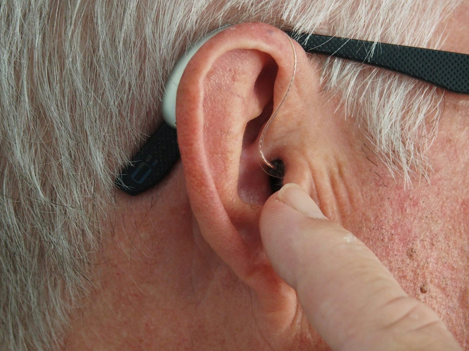 A side profile showing a person's ear, the subject of a VA hearing evaluation