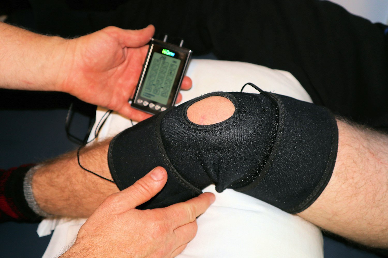 A physical therapy session, representing treatment for service-connected conditions