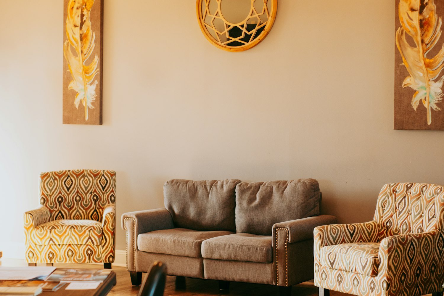 A room with two chairs, the setting of a counseling or evaluation appointment