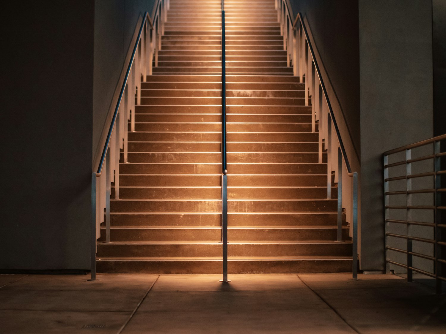 A rising wooden staircase, illustrating the USERRA escalator principle